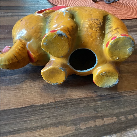 Vintage LOBECO Orange Elephant Bank - Picture 5 of 7